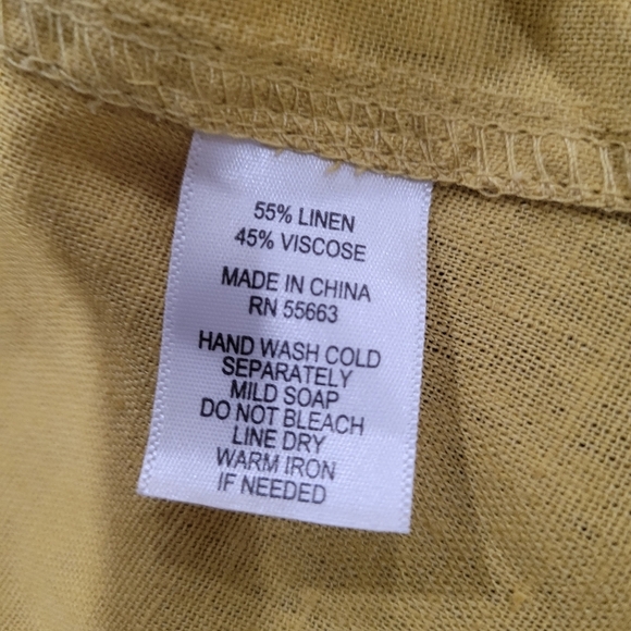 For Cynthia Linen Blend Cowl Neck Dress Mustard Yellow Size XS - Picture 10 of 10